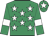 Emerald green, white stars, armlets and star on cap