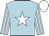 Light blue, white star, striped sleeves, white cap