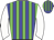 blue and green stripes, white sleeves,
