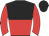 black, red halved horizontally, red sleeves