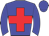 blue, red cross