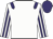 White, purple epaulets, striped sleeves, purple cap