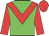 Green body, red chevron, red arms, red cap