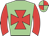 Light green, red maltese cross and sleeves, quartered cap