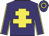 Purple, yellow cross of lorraine, yellow seams on sleeves, purple cap, yellow hoop