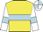 Yellow, light blue hoop, white sleeves, light blue armlets, white and light blue quartered cap