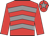 Red & grey chevrons, red sleeves, grey star on cap