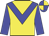 yellow, blue chevron, blue sleeves, quartered cap