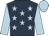 Dark blue, light blue stars, sleeves and cap