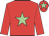 Red, light green star and star on cap