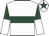 White, dark green hoop, halved sleeves, dark green star on cap