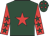 Dark green, red star, red sleeves, dark green stars, dark green cap, red stars