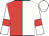White & red halved, red armlet, white cap