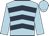 Light blue & dark blue chevrons, light blue sleeves & cap