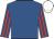 Royal blue, royal blue & red striped sleeves, white cap
