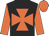 Black, orange maltese cross, sleeves and cap