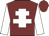 Maroon, white cross of lorraine and sleeves