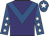 Purple, royal blue chevron, royal blue sleeves, white stars, royal blue cap, white star