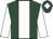 Dark green, white stripe, sleeves and diamond on cap