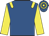 Royal blue, yellow epaulets and sleeves, hooped cap
