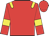 Red, yellow epaulettes, red sleeves, yellow armbands, red cap