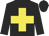 Black body, yellow cross, black arms, black cap
