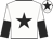 White, black star, black & white halved sleeves, white cap, black star