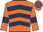 Orange, dark blue chevrons and armlets, hooped cap
