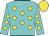 Turquoise, gold spots on body, gold cap