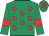 Emerald green, red spots, armlets and spots on cap