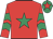 Red, emerald green star, chevrons on sleeves, emerald green cap, red star