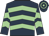 Dark blue, light green chevrons, hooped cap