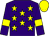 Purple, yellow stars, armlets and cap