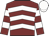 Maroon, white chevrons, hooped sleeves, white cap
