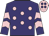 Purple, pink spots, chevrons on sleeves, pink cap, purple spots