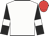 White, black sleeves, white armlets, red cap