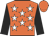 Orange, white stars, black sleeves, orange cap