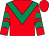 Red, emerald green chevron, emerald green chevrons on sleeves, red cap