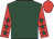 Dark green, red sleeves, dark green stars, red cap