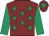 Maroon, emerald green stars, sleeves and star on cap