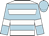 White body, light blue hoops,light blue sleeves, white armlets, light blue cap