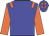 blue, orange epaulettes, orange sleeves, orange spots on cap