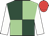 Dark green and light green (quartered), white sleeves, red cap