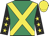 Emerald green, yellow cross belts, black sleeves, yellow stars and cap
