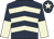 Dark blue, beige chevrons, halved sleeves and star on cap