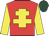 Red, yellow cross of lorraine & sleeves, dark green cap