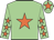 Light green, orange star, light green sleeves, orange stars, light green cap, orange star