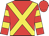 red, yellow cross belts, hooped sleeves