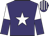 purple, white star, white and purple halved sleeves, purple and white striped cap