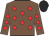 Chestnut, red spots, black cap